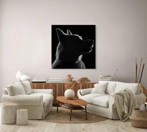 Tablou Canvas, "Siluetă canină în lumină misterioasă", 100 x 100 cm – poza 3