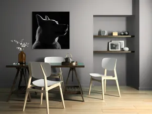 Tablou Canvas, "Siluetă canină în lumină misterioasă", 100 x 100 cm – poza 6