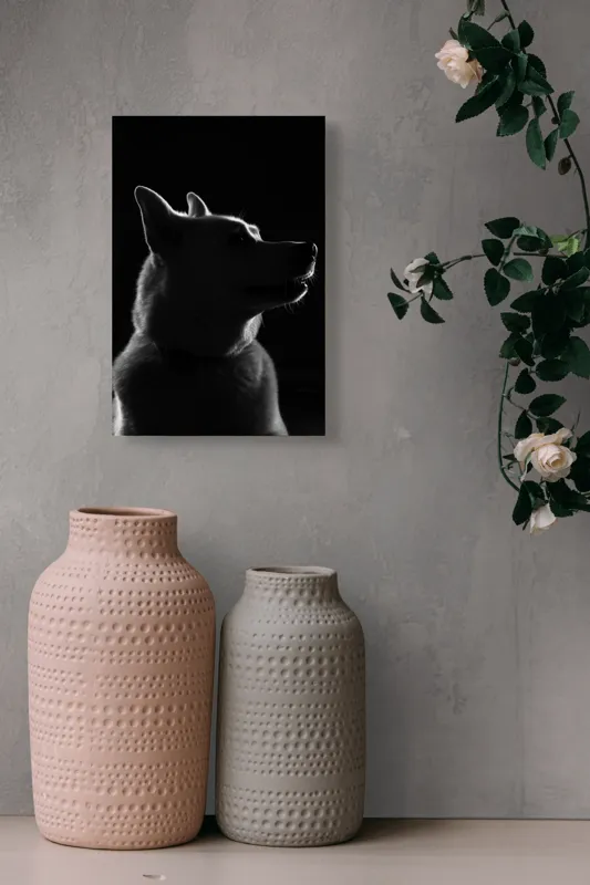 Tablou Canvas, "Siluetă canină în lumină misterioasă", 26 x 39 cm – poza 6