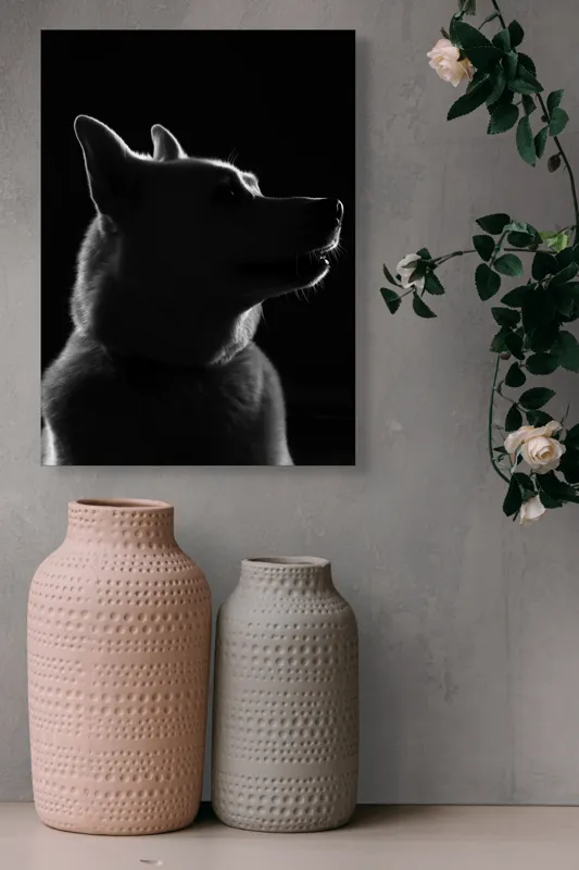 Tablou Canvas, "Siluetă canină în lumină misterioasă", 39 x 54 cm – poza 6