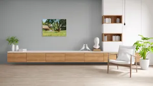 Tablou Canvas, "Câini jucându-se în grădina soarelui", 100 x 70 cm – poza 6