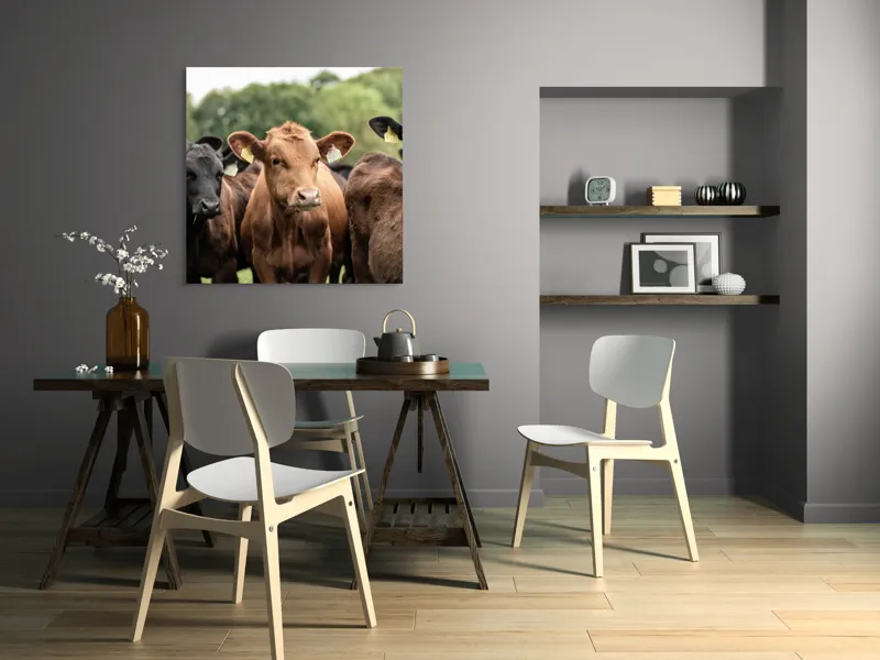 Tablou Canvas, "Întâlnirea vacilor în luminișul pădurii", Nu știu cine sunt., 100 x 100 cm – poza 6