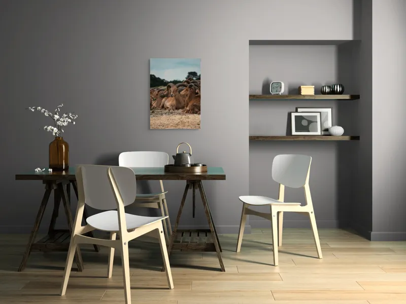Tablou Canvas, "Capre sălbatice odihnindu-se în peisaj", 50 x 70 cm – poza 5