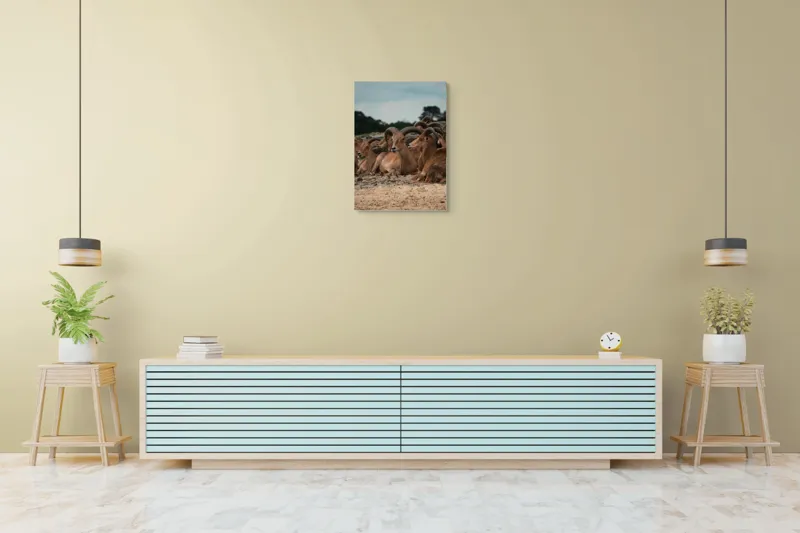 Tablou Canvas, "Capre sălbatice odihnindu-se în peisaj", 50 x 70 cm – poza 6
