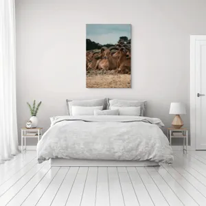 Tablou Canvas, "Capre sălbatice odihnindu-se în peisaj", 70 x 100 cm – poza 3