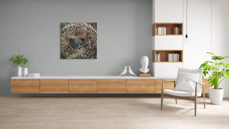 Tablou Canvas, "Ariciul ascuns printre fire de iarbă", 100 x 100 cm – poza 8