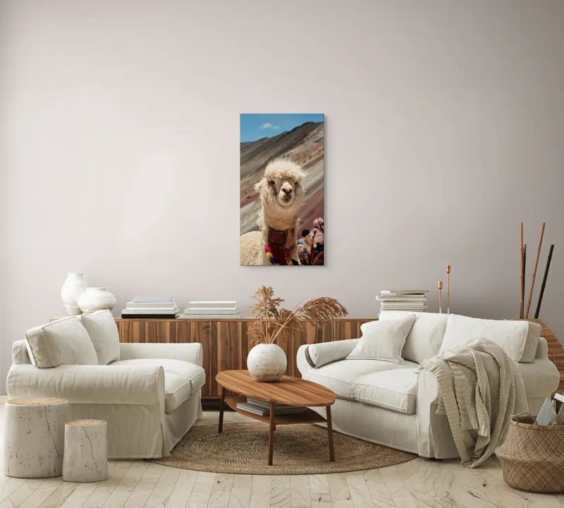 Tablou Canvas, "Alpaca la munte colorat inalt", 50 x 90 cm – poza 7