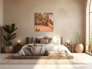 Tablou Canvas, "Cămila în deșertul arid al-amiezii", 100 x 100 cm – poza 4