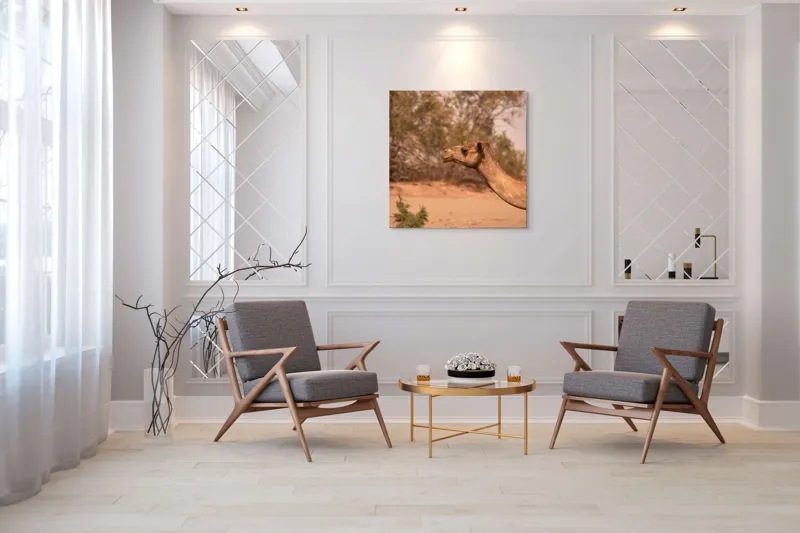 Tablou Canvas, "Cămila în deșertul arid al-amiezii", 100 x 100 cm – poza 7