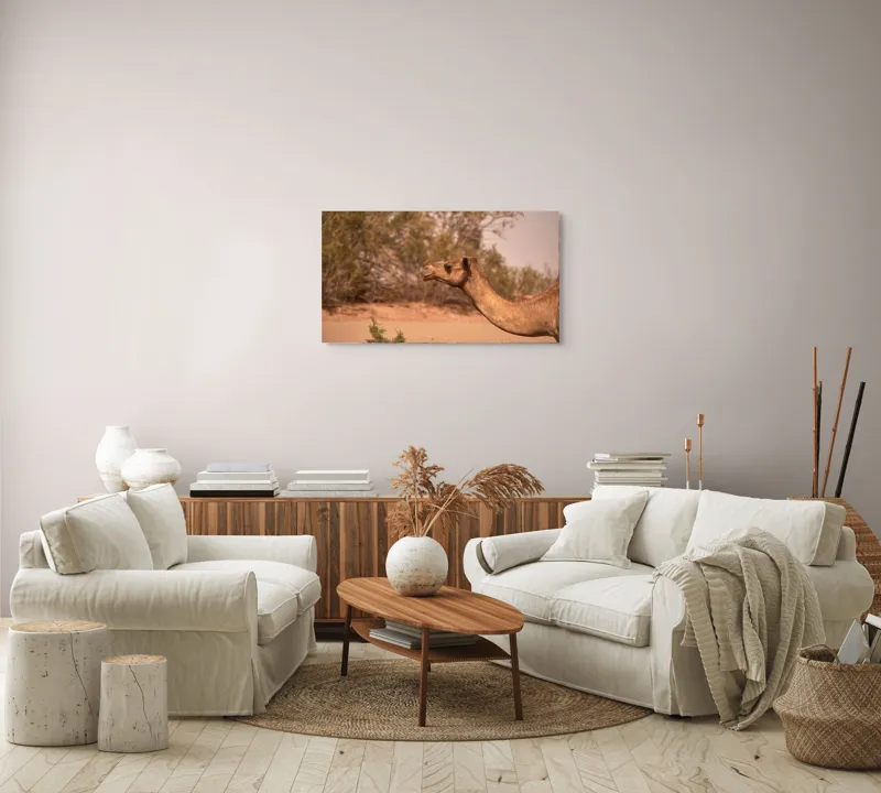 Tablou Canvas, "Cămila în deșertul arid al-amiezii", 90 x 50 cm – poza 4