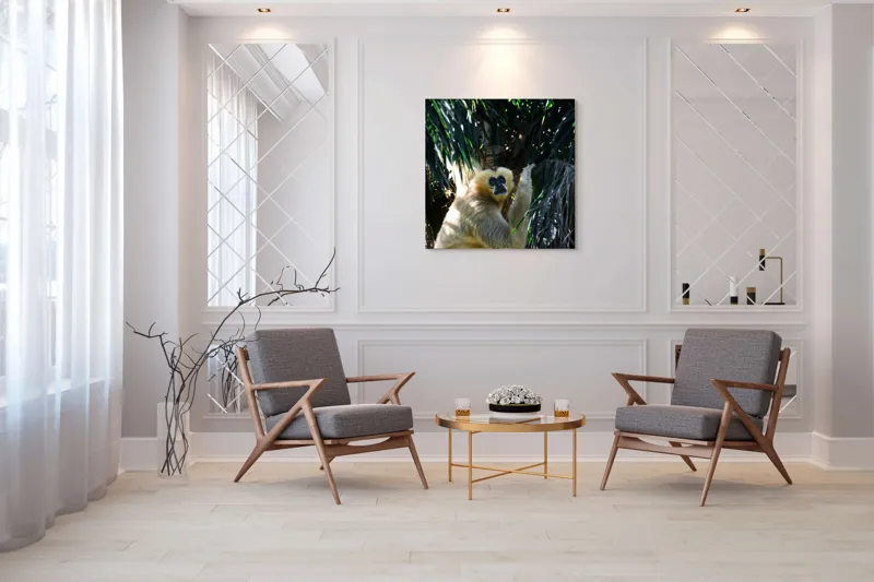 Tablou Canvas, "Maimuța gânditoare sub razele soarelui", 100 x 100 cm – poza 7