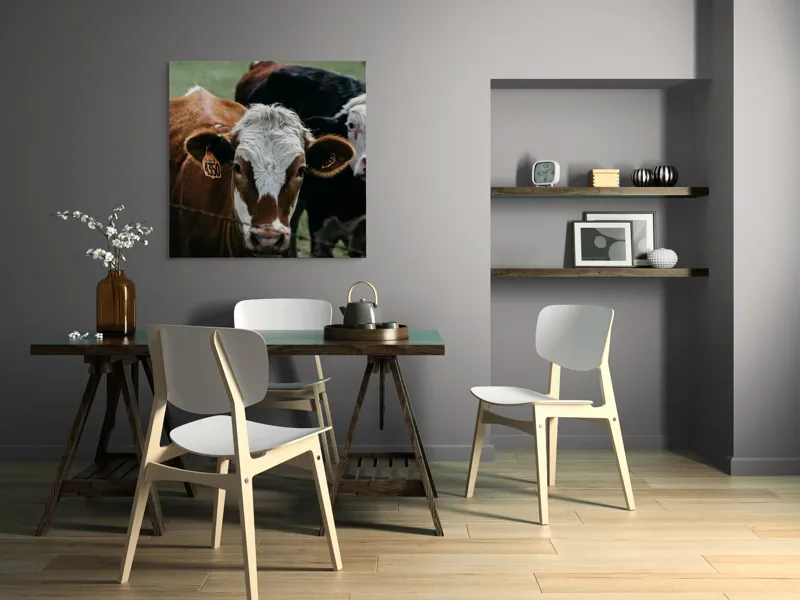 Tablou Canvas, "Curiozitatea unei vaci maro", 100 x 100 cm – poza 6
