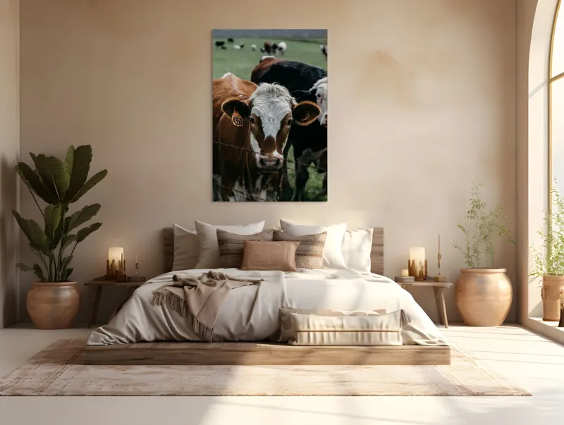 Tablou Canvas, "Curiozitatea unei vaci maro", 100 x 150 cm – poza 3
