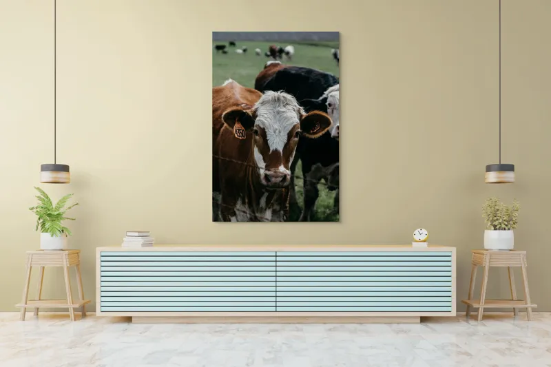 Tablou Canvas, "Curiozitatea unei vaci maro", 100 x 150 cm – poza 4