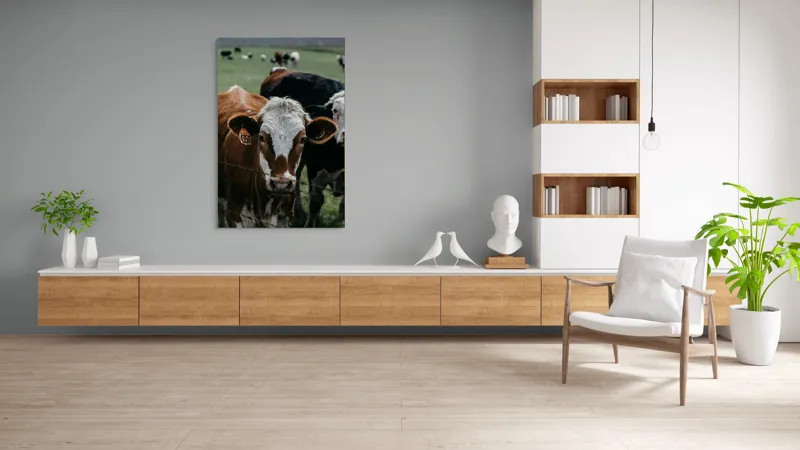 Tablou Canvas, "Curiozitatea unei vaci maro", 100 x 150 cm – poza 8