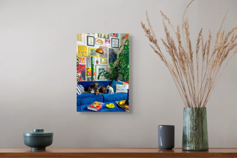Tablou Canvas, "Refugiu colorat în lumea imaginară", Colorat, Armonios, Artistic, Viu, Nostalgic, Relaxant, Eclectic, Personalizat, Modern, Jucaus, 26 x 39 cm – poza 5