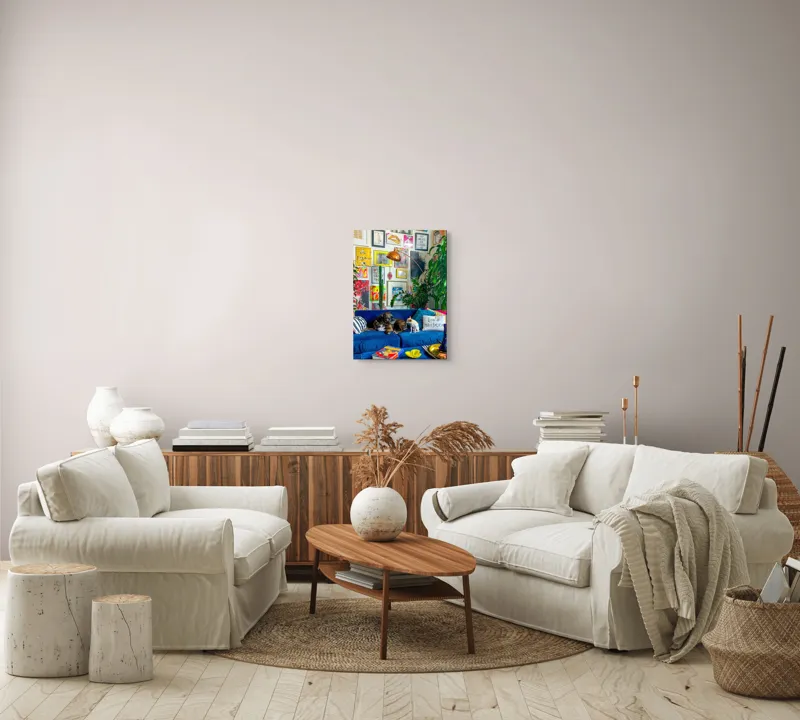 Tablou Canvas, "Refugiu colorat în lumea imaginară", Colorat, Armonios, Artistic, Viu, Nostalgic, Relaxant, Eclectic, Personalizat, Modern, Jucaus, 39 x 54 cm – poza 5