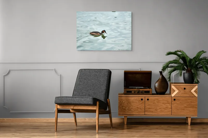 Tablou Canvas, "Grebe scufundător în luciul apei", 100 x 70 cm – poza 8