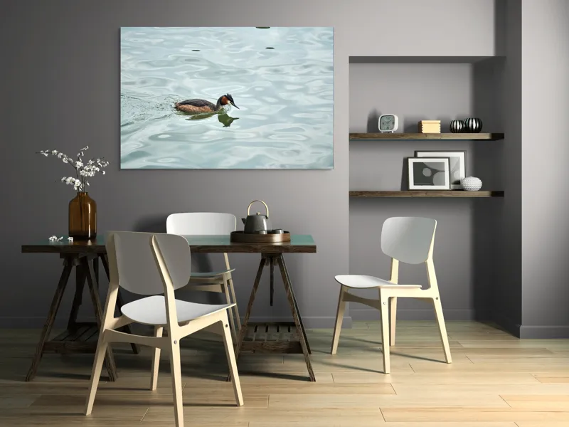 Tablou Canvas, "Grebe scufundător în luciul apei", 150 x 100 cm – poza 5