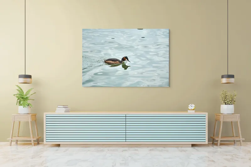 Tablou Canvas, "Grebe scufundător în luciul apei", 150 x 100 cm – poza 6
