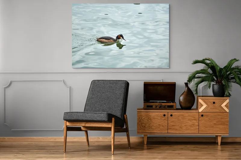 Tablou Canvas, "Grebe scufundător în luciul apei", 150 x 100 cm – poza 8