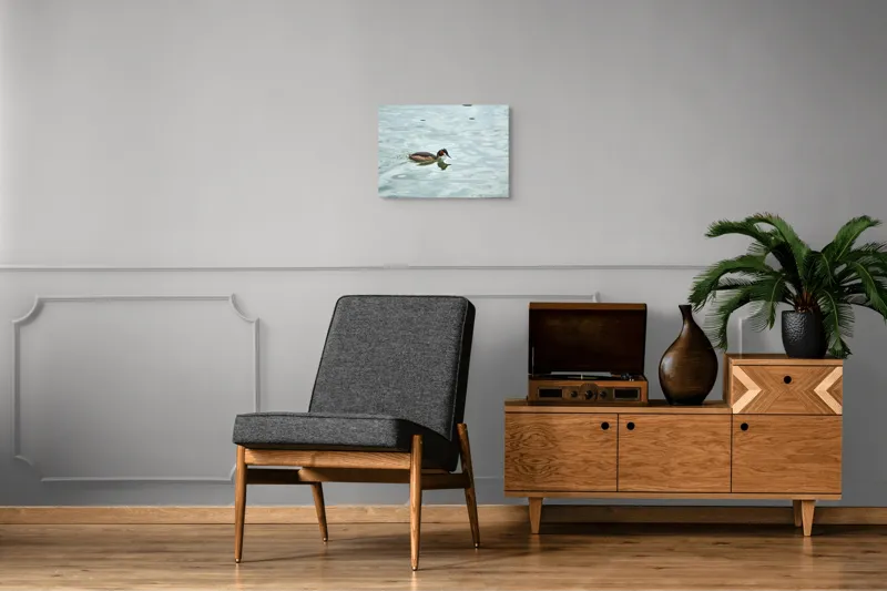 Tablou Canvas, "Grebe scufundător în luciul apei", 54 x 39 cm – poza 7