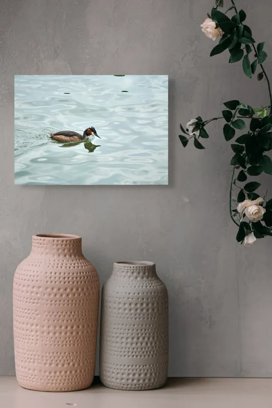Tablou Canvas, "Grebe scufundător în luciul apei", 54 x 39 cm – poza 8