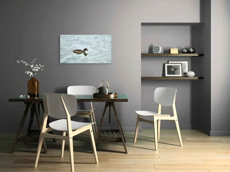 Tablou Canvas, "Grebe scufundător în luciul apei", 90 x 50 cm – poza 3