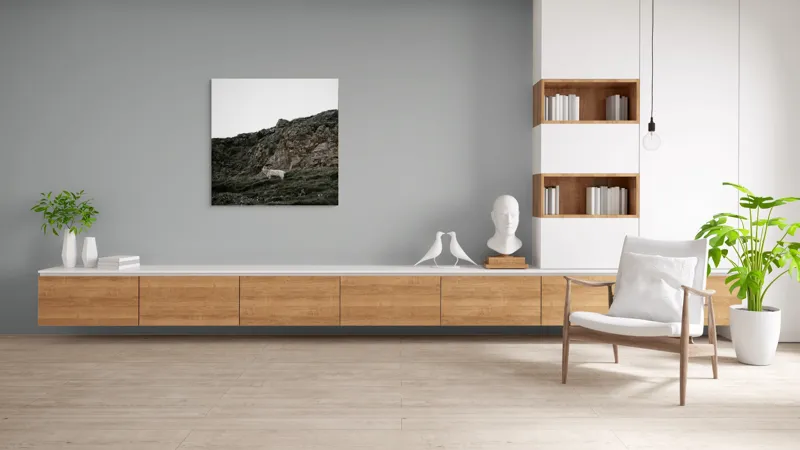 Tablou Canvas, "Capra singuratică pe stâncile abrupte", Piatra, Capră, Stâncă, Iarbă, Cer, Natură, Singurătate, Sălbăticie, 100 x 100 cm – poza 8