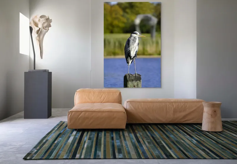 Tablou Canvas, "Egreta pe stâlp la apus", Pasăre, Lac, Stabilitate, Natură, Armonie, Echilibru, Peisaj, Culoare, Cer, Liniște, 100 x 150 cm – poza 7