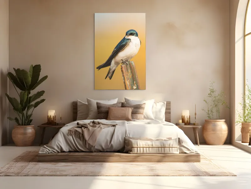 Tablou Canvas, Pasăre, Rândunică, Pene, Metal, Fundal, Natural, Ochi, Penaj, Frumusețe, Delicatețe, 100 x 150 cm – poza 3