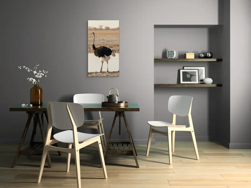 Tablou Canvas, "Struț singuratic pe malul apei", 50 x 90 cm – poza 4