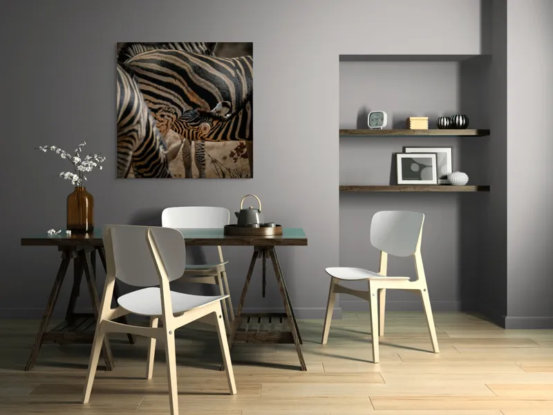 Tablou Canvas, "Zebre în armonie naturală", 100 x 100 cm – poza 6