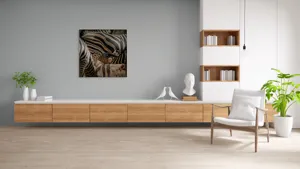 Tablou Canvas, "Zebre în armonie naturală", 100 x 100 cm – poza 8