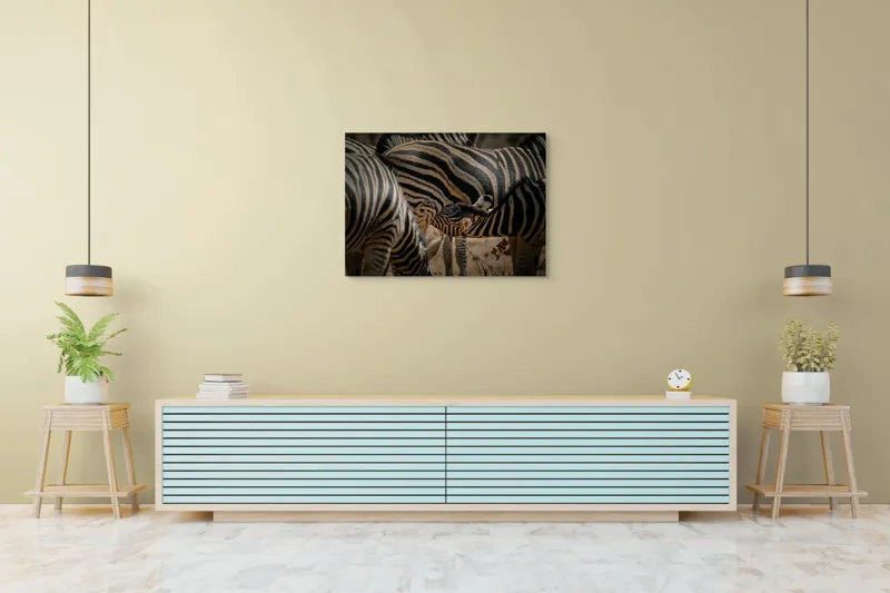 Tablou Canvas, "Zebre în armonie naturală", 100 x 70 cm – poza 4