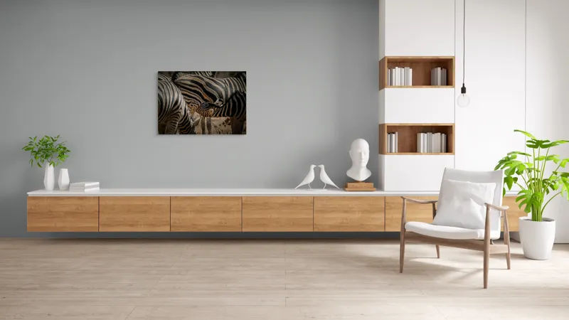 Tablou Canvas, "Zebre în armonie naturală", 100 x 70 cm – poza 6