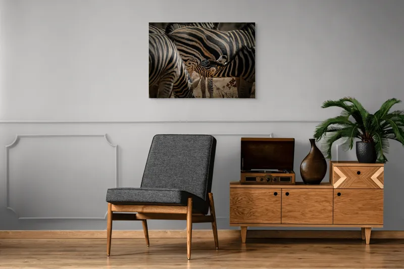 Tablou Canvas, "Zebre în armonie naturală", 100 x 70 cm – poza 8