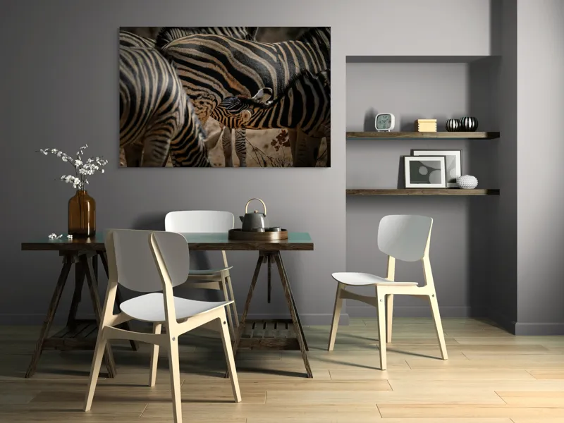 Tablou Canvas, "Zebre în armonie naturală", 150 x 100 cm – poza 5