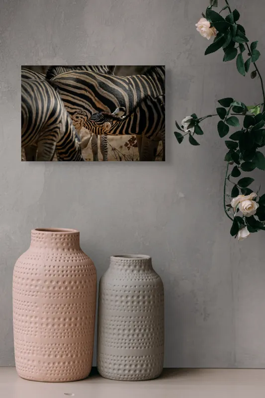 Tablou Canvas, "Zebre în armonie naturală", 39 x 26 cm – poza 4