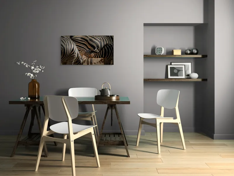 Tablou Canvas, "Zebre în armonie naturală", 90 x 50 cm – poza 3