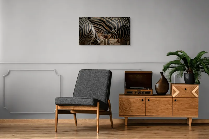 Tablou Canvas, "Zebre în armonie naturală", 90 x 50 cm – poza 6