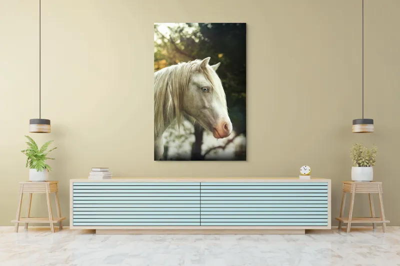 Tablou Canvas, "Calul alb din pădurea viselor", 100 x 150 cm – poza 4