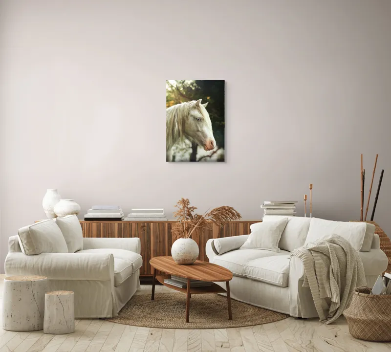 Tablou Canvas, "Calul alb din pădurea viselor", 50 x 70 cm – poza 4