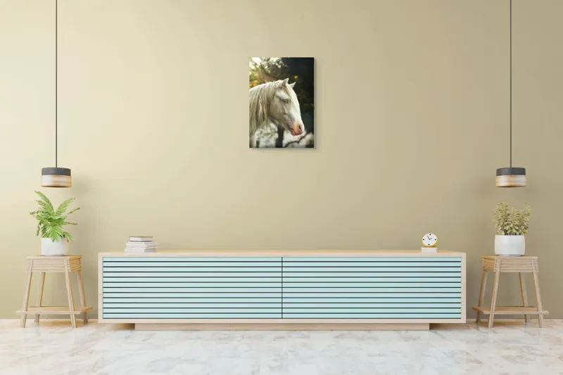 Tablou Canvas, "Calul alb din pădurea viselor", 50 x 70 cm – poza 6