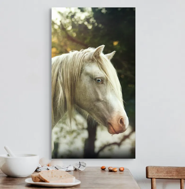 Tablou Canvas, "Calul alb din pădurea viselor", 50 x 90 cm – poza 3