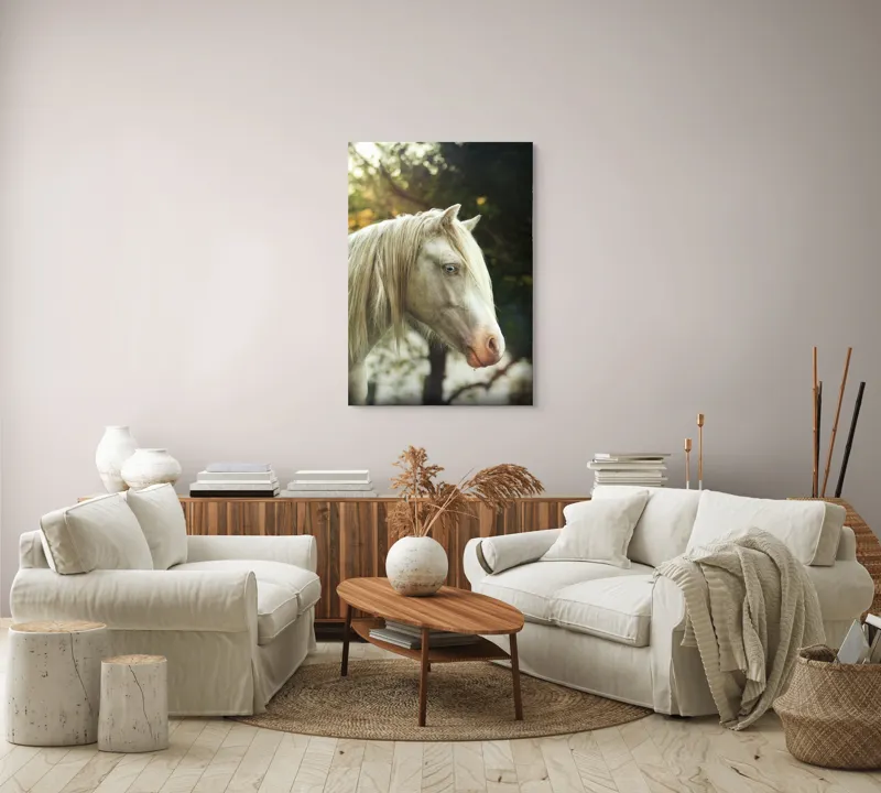 Tablou Canvas, "Calul alb din pădurea viselor", 70 x 100 cm – poza 4