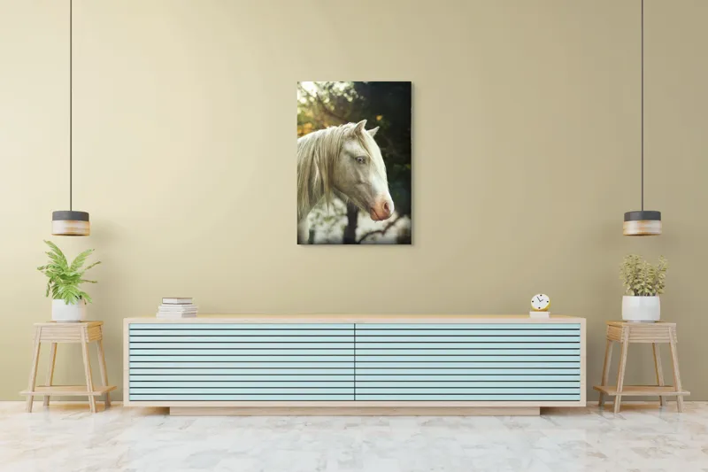 Tablou Canvas, "Calul alb din pădurea viselor", 70 x 100 cm – poza 5