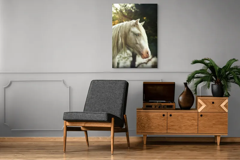 Tablou Canvas, "Calul alb din pădurea viselor", 70 x 100 cm – poza 6