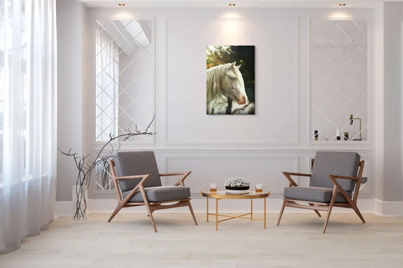 Tablou Canvas, "Calul alb din pădurea viselor", 70 x 100 cm – poza 8