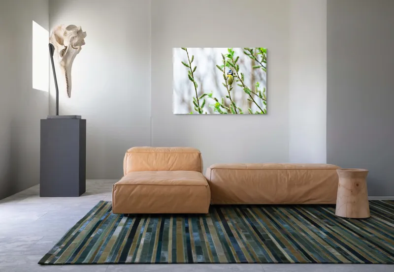 Tablou Canvas Pasărea printre mugurii primăverii verzi Natură Peisaj, 100 x 70 cm – poza 7